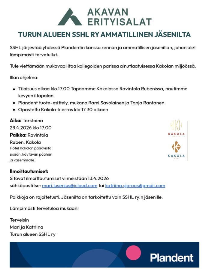 Turun ammatillinen ilta jäsenille